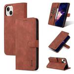 For iPhone 15 Plus AZNS Skin Feel Calf Texture Flip Leather Phone Case(Brown)