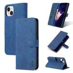 For iPhone 15 Plus AZNS Skin Feel Calf Texture Flip Leather Phone Case(Blue)