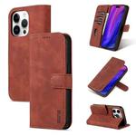 For iPhone 15 Pro AZNS Skin Feel Calf Texture Flip Leather Phone Case(Brown)