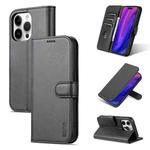 For iPhone 15 Pro AZNS Skin Feel Calf Texture Flip Leather Phone Case(Black)