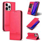 For iPhone 16 Pro Max AZNS Magnetic Calf Texture Flip Leather Phone Case(Red)