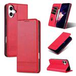 For iPhone 16 AZNS Magnetic Calf Texture Flip Leather Phone Case(Red)