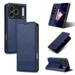 For iPhone 17 Pro Max AZNS Magnetic Calf Texture Flip Leather Phone Case(Dark Blue)
