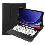 For Samsung Galaxy Tab S9 FE+ A810B Pen Slot Detachable Bluetooth Keyboard Leather Tablet Case(Black+White)