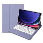 For Samsung Galaxy Tab S9 FE+ A810B Pen Slot Detachable Bluetooth Keyboard Leather Tablet Case(Purple)