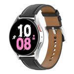 For Samsung Galaxy Watch 6 / 6 Classic Leather Replacement Watch Band(Black)