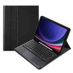 For Samsung Galaxy Tab S9+ A810B-A Touch Pad Detachable Bluetooth Keyboard Leather Tablet Case(Black)
