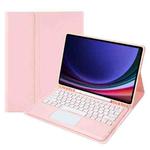 For Samsung Galaxy Tab S9+ A810B-A Touch Pad Detachable Bluetooth Keyboard Leather Tablet Case(Pink)