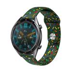 For Samsung Galaxy Watch 6 / 6 Classic Sports Rainbow Dots Silicone Watch Band(Green)