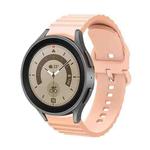 For Samsung Galaxy Watch 6 / 6 Classic Wave Dotted Pure Color Buckle Silicone Watch Band(Pink)