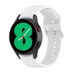 For Samsung Galaxy Watch 6 / 6 Classic Solid Color Buckle Silicone Watch Band, Size:L Size(White)