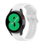 For Samsung Galaxy Watch 6 / 6 Classic Solid Color Buckle Silicone Watch Band, Size:S Size(White)