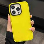 For iPhone 14 Pro 2 in 1 Fluorescent Transparent TPU Phone Case(Yellow)