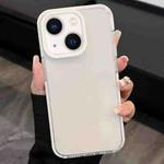For iPhone 13 2 in 1 Fluorescent Transparent TPU Phone Case(White)