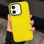 For iPhone 12 2 in 1 Fluorescent Transparent TPU Phone Case(Yellow)