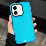 For iPhone 12 2 in 1 Fluorescent Transparent TPU Phone Case(Blue)