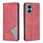 For OPPO A78 4G Prismatic Invisible Magnetic Leather Phone Case(Red)