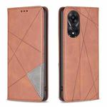 For OPPO A78 5G Prismatic Invisible Magnetic Leather Phone Case(Brown)
