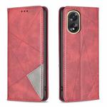 For OPPO A38 4G Prismatic Invisible Magnetic Leather Phone Case(Red)