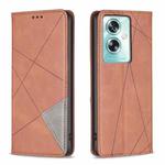 For OPPO A79 5G Prismatic Invisible Magnetic Leather Phone Case(Brown)