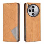 For OPPO Find X7 Prismatic Invisible Magnetic Leather Phone Case(Yellow)