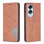 For OPPO A60 Prismatic Invisible Magnetic Leather Phone Case(Brown)