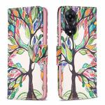 For OPPO A78 5G Colored Drawing Pattern Leather Phone Case(Tree Life)