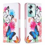 For OPPO A79 5G Colored Drawing Pattern Leather Phone Case(Butterflies)