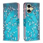 For OPPO A59 5G Colored Drawing Pattern Leather Phone Case(Plum Blossom)