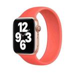 For Apple Watch Series 9&8&7 41mm / SE 3&SE 2&6&SE&5&4 40mm / 3&2&1 38mm Solid Color Elastic Silicone Watch Band, Size:M 143mm (Pink Orange)