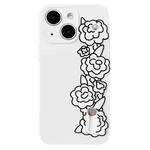For iPhone 14 Wristband Holder Phone Case(Flower)