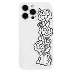 For iPhone 12 Pro Wristband Holder Phone Case(Flower)