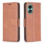 For OPPO A78 4G Lambskin Texture Leather Phone Case(Brown)