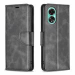 For OPPO A78 4G Lambskin Texture Leather Phone Case(Black)