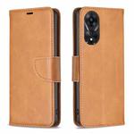 For OPPO A78 5G Lambskin Texture Leather Phone Case(Yellow)