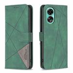 For OPPO A78 4G Magnetic Buckle Rhombus Texture Leather Phone Case(Green)