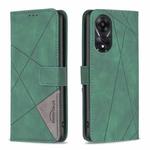 For OPPO A78 5G Magnetic Buckle Rhombus Texture Leather Phone Case(Green)