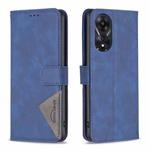 For OPPO A78 5G Magnetic Buckle Rhombus Texture Leather Phone Case(Blue)