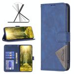 For OPPO A98 5G Magnetic Buckle Rhombus Texture Leather Phone Case(Blue)
