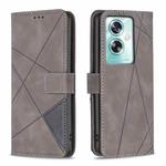 For OPPO A79 5G Magnetic Buckle Rhombus Texture Leather Phone Case(Grey)