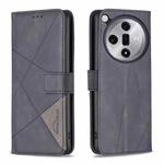 For OPPO Find X7 Magnetic Buckle Rhombus Texture Leather Phone Case(Black)