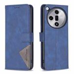 For OPPO Find X7 Magnetic Buckle Rhombus Texture Leather Phone Case(Blue)