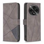 For OPPO A3 Pro 5G/A2 Pro 5G Magnetic Buckle Rhombus Texture Leather Phone Case(Grey)