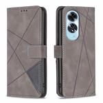 For OPPO A60 Magnetic Buckle Rhombus Texture Leather Phone Case(Grey)