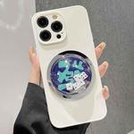 For iPhone 14 Pro Frame White TPU Phone Case(White Dice)
