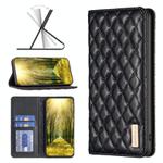 For OPPO A98 5G Diamond Lattice Magnetic Leather Flip Phone Case(Black)