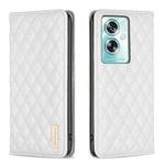 For OPPO A79 5G Diamond Lattice Magnetic Leather Flip Phone Case(White)