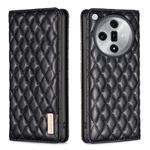 For OPPO Find X7 Diamond Lattice Magnetic Leather Flip Phone Case(Black)