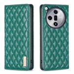 For OPPO Find X7 Ultra Diamond Lattice Magnetic Leather Flip Phone Case(Green)