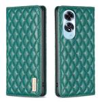 For OPPO A60 Diamond Lattice Magnetic Leather Flip Phone Case(Green)